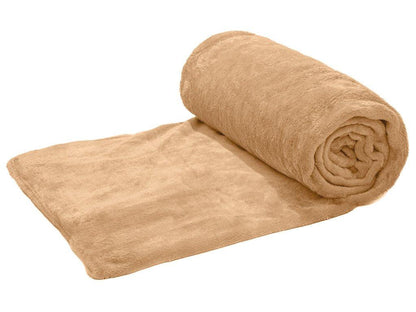 VIOLET Light brown microplush blanket