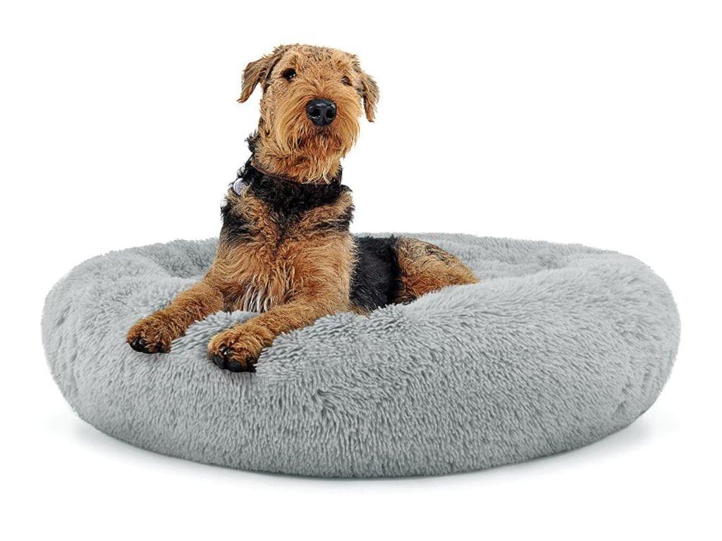 Plush bed for dogs