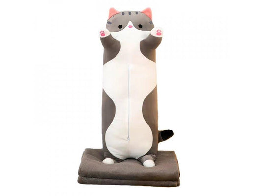 CAT gray plush doll with cover