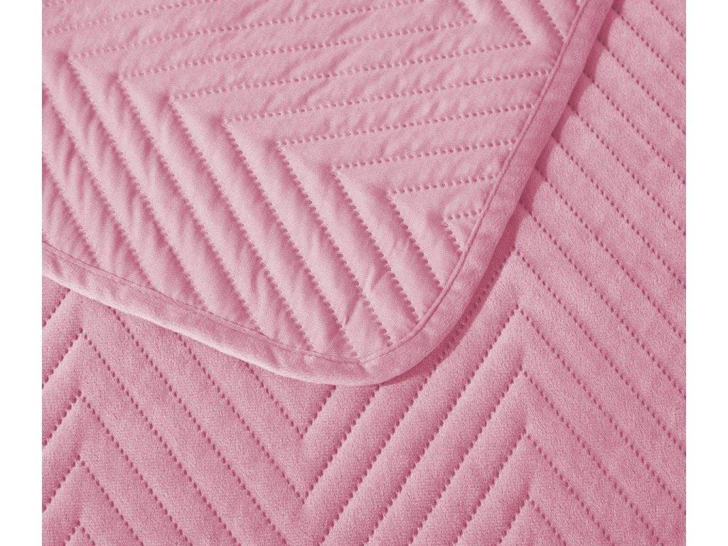 Light pink velvet bedspread