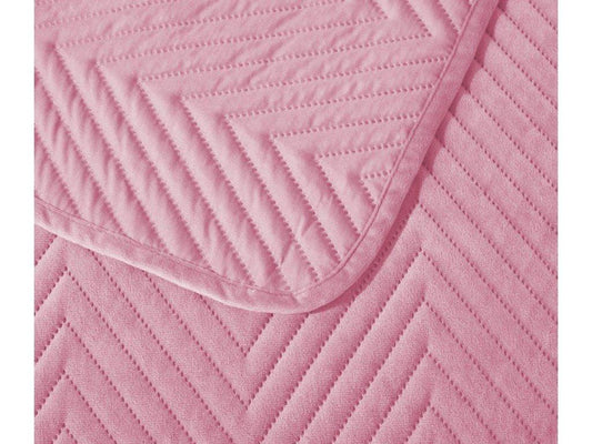 Light pink velvet bedspread